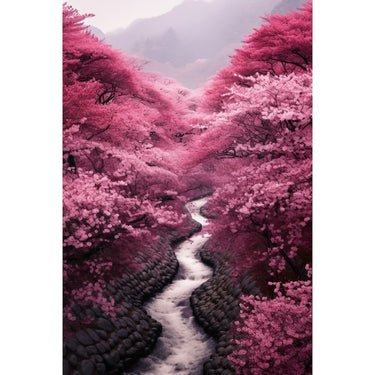 Canvas of Japanese Cherry Blossoms